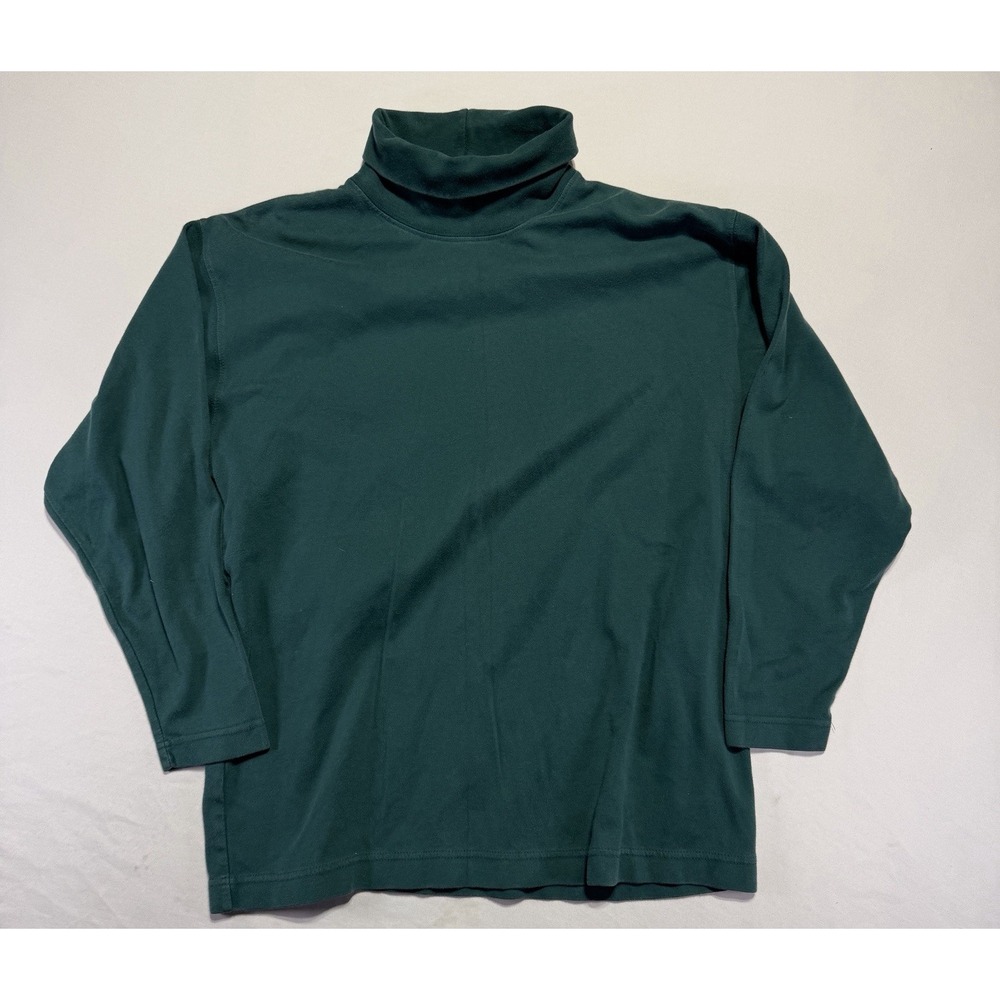 Vintage Hunt Club Turtleneck Shirt XL Green Mock Neck Cotton Blend USA